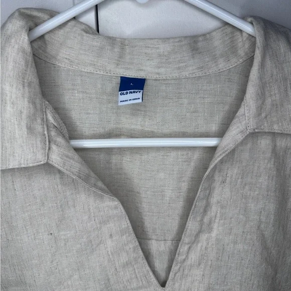 Old Navy Cream Linen Women's Blouse - Picture 5 of 6